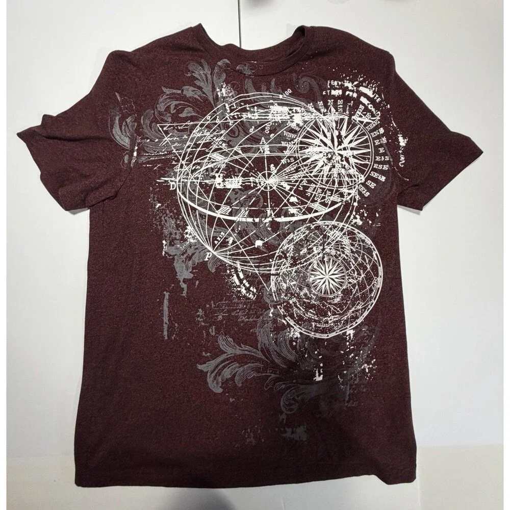 APT.9 Burgundy Astral Graphic Tee Size: Men’s XL Color: Maroon / Burgundy - Picture 2 of 4
